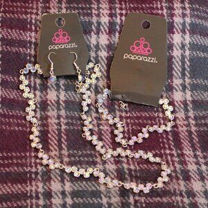 NWT Paparazzi Blue Aurora Borealis Necklace Earrings Bracelet Set